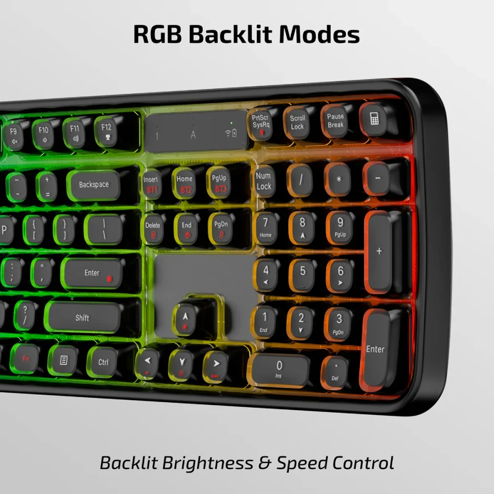 Iball Wireless Keyboard RGB Qwerty S999 (Mint i10) view 4